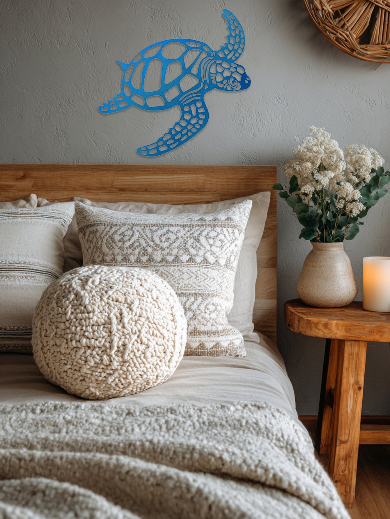 Beach Vibes Blue Turtle Wall Art