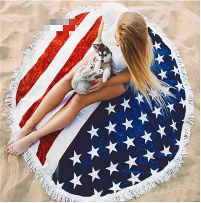 American Flag Beach Mat or Beach Towel - Exactly Bliss