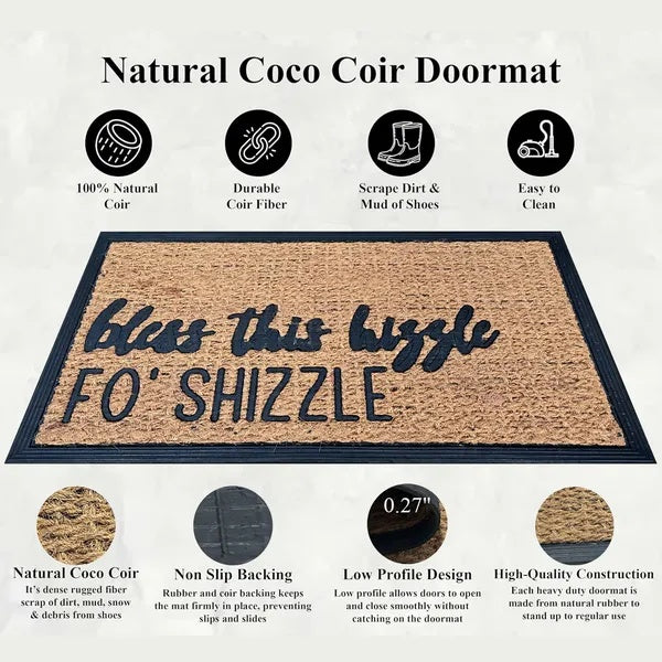 Bless This Hizzle Fo' Shizzle Door Mat