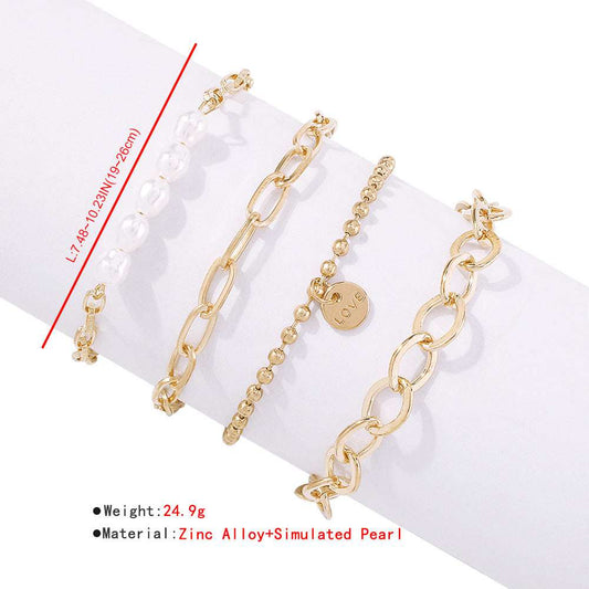 Geometric Pearl Bracelet Set - Exactly Bliss