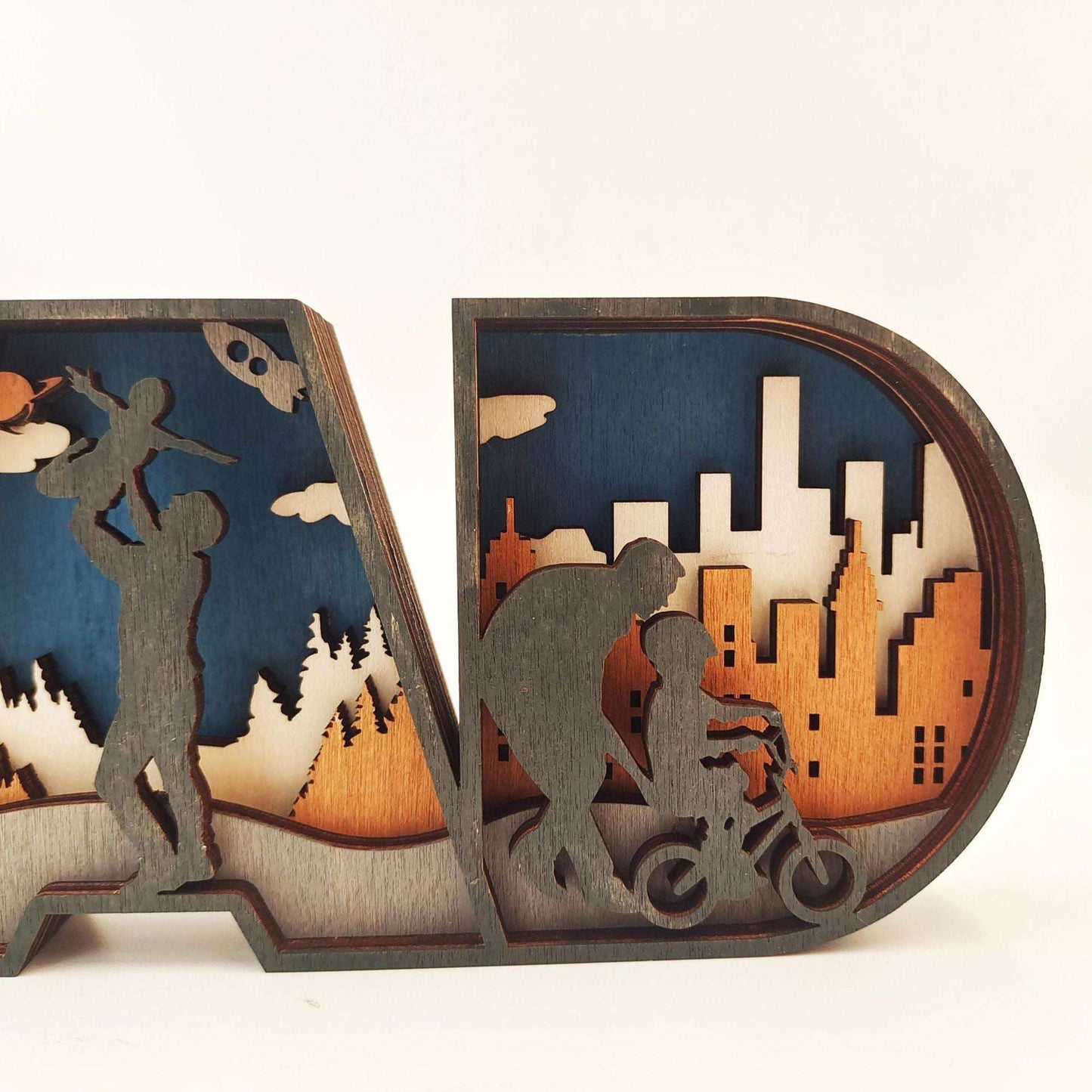 Radiant Moments Wooden MOM or DAD Shadow Box Light - Exactly Bliss