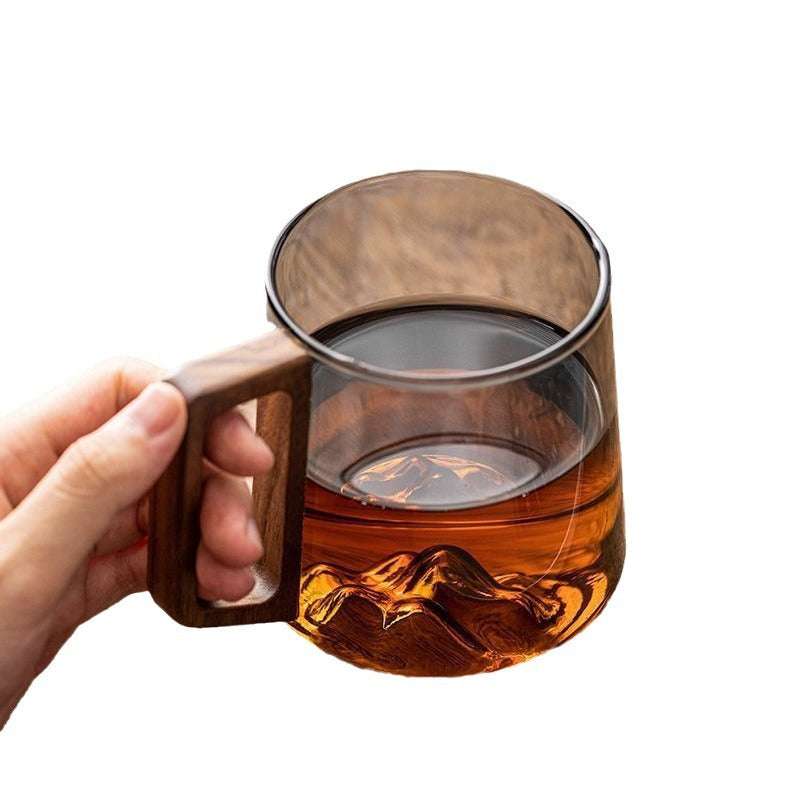 Stylish Glass Mug with Wooden Handle - Exactly Bliss
