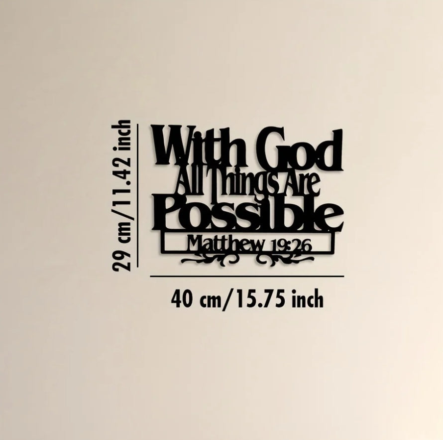 With God All Things Are Possible Wall Art