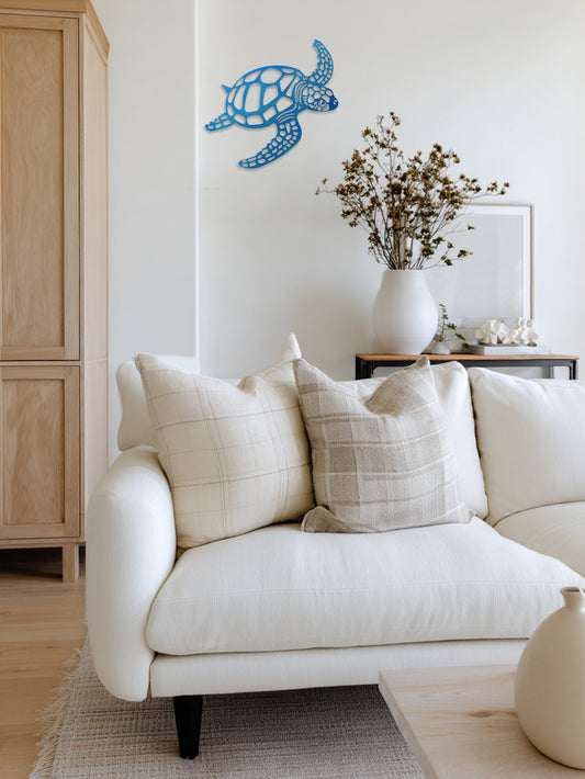 Beach Vibes Blue Turtle Wall Art