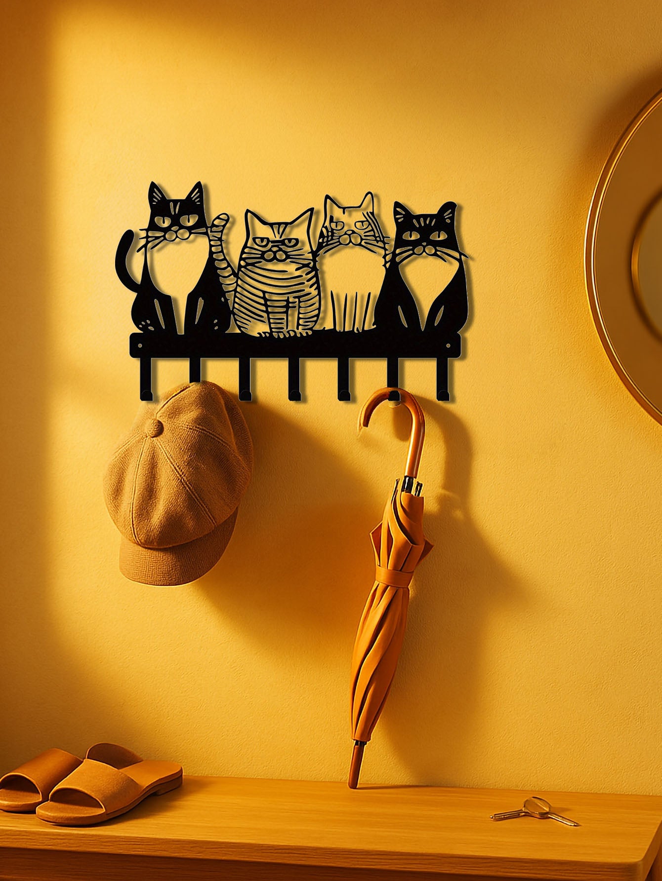 Watching Cats Wall Hooks