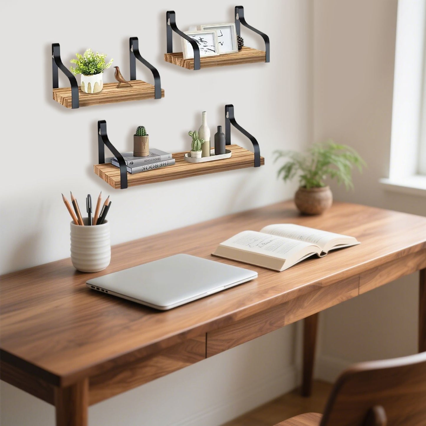 Rustic Look Floating Shelves 3 Piece