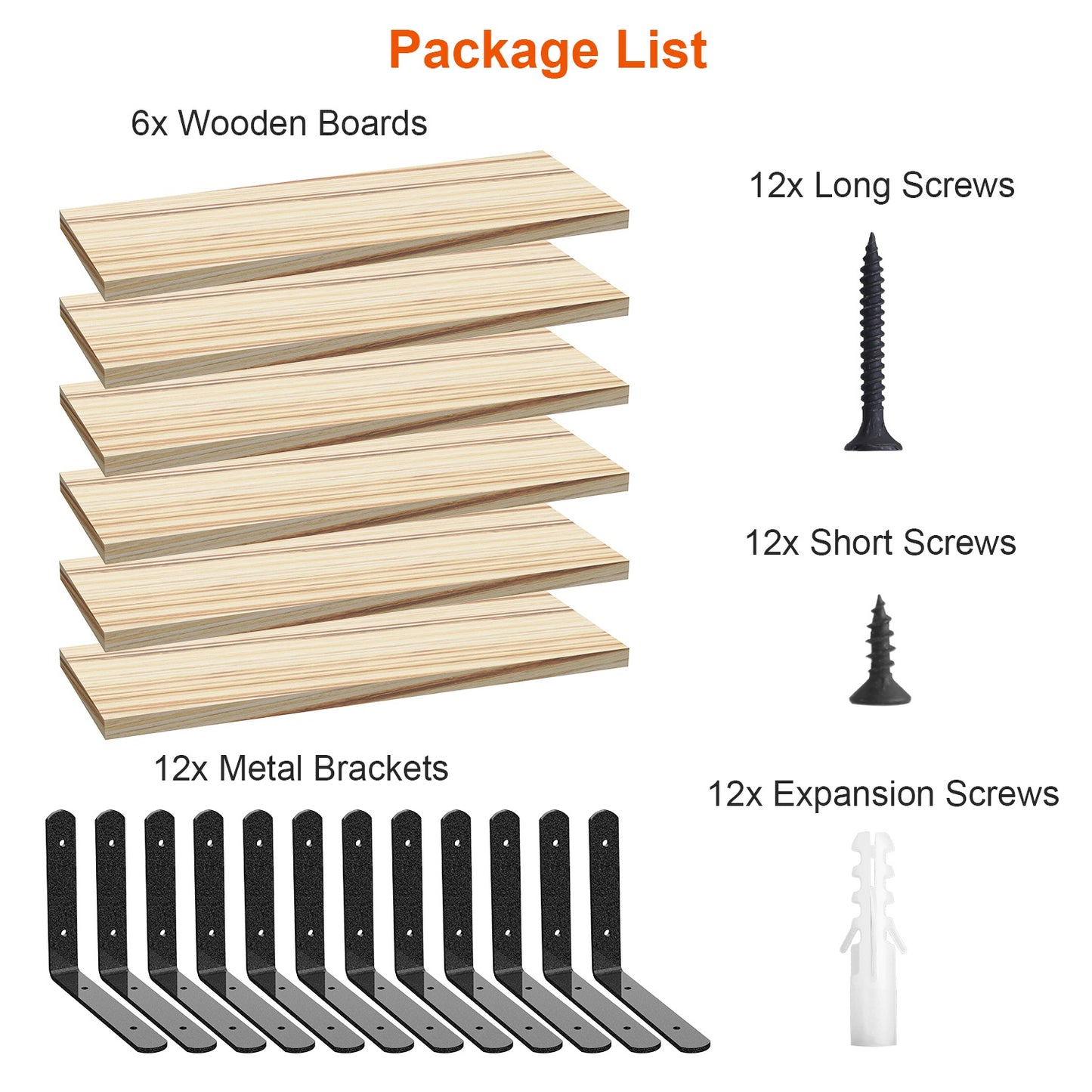 Floating Shelves 6 Piece