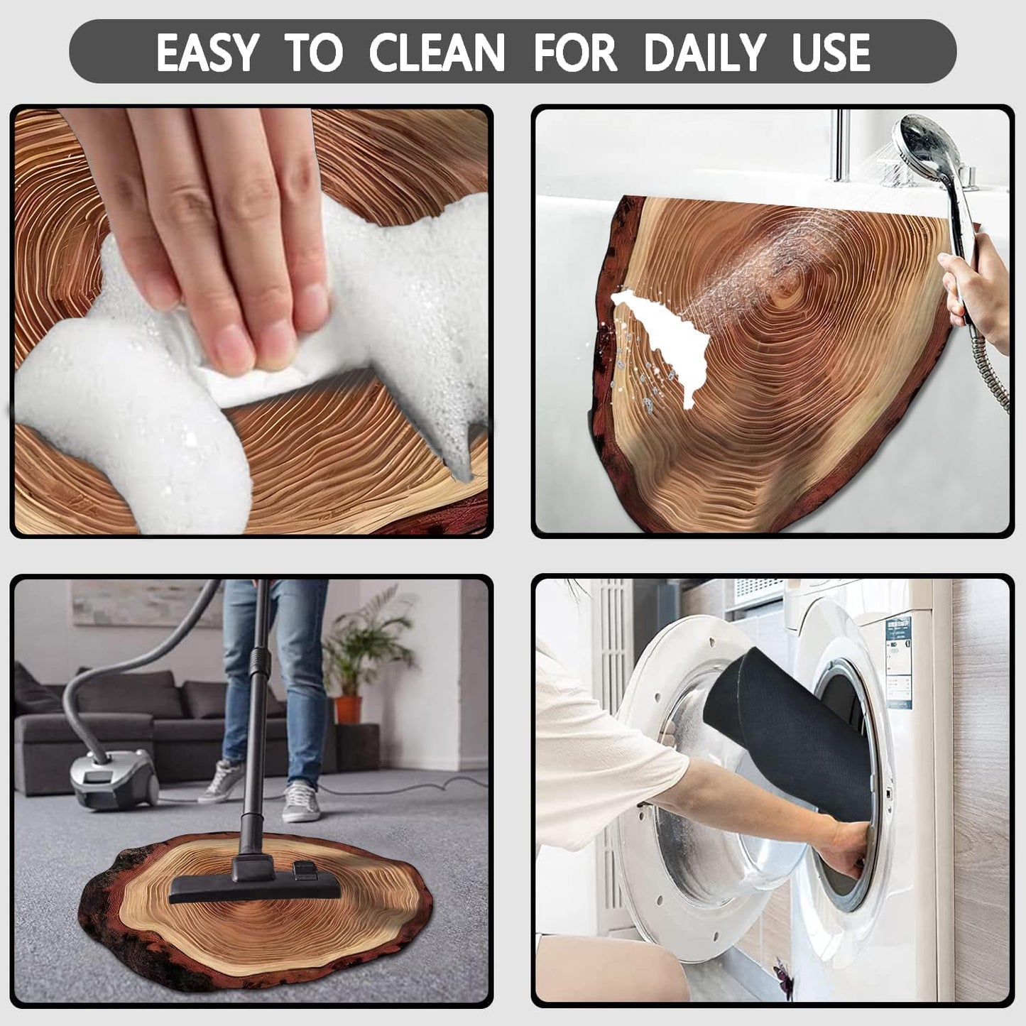 Wood Slice Super Absorbent Rug
