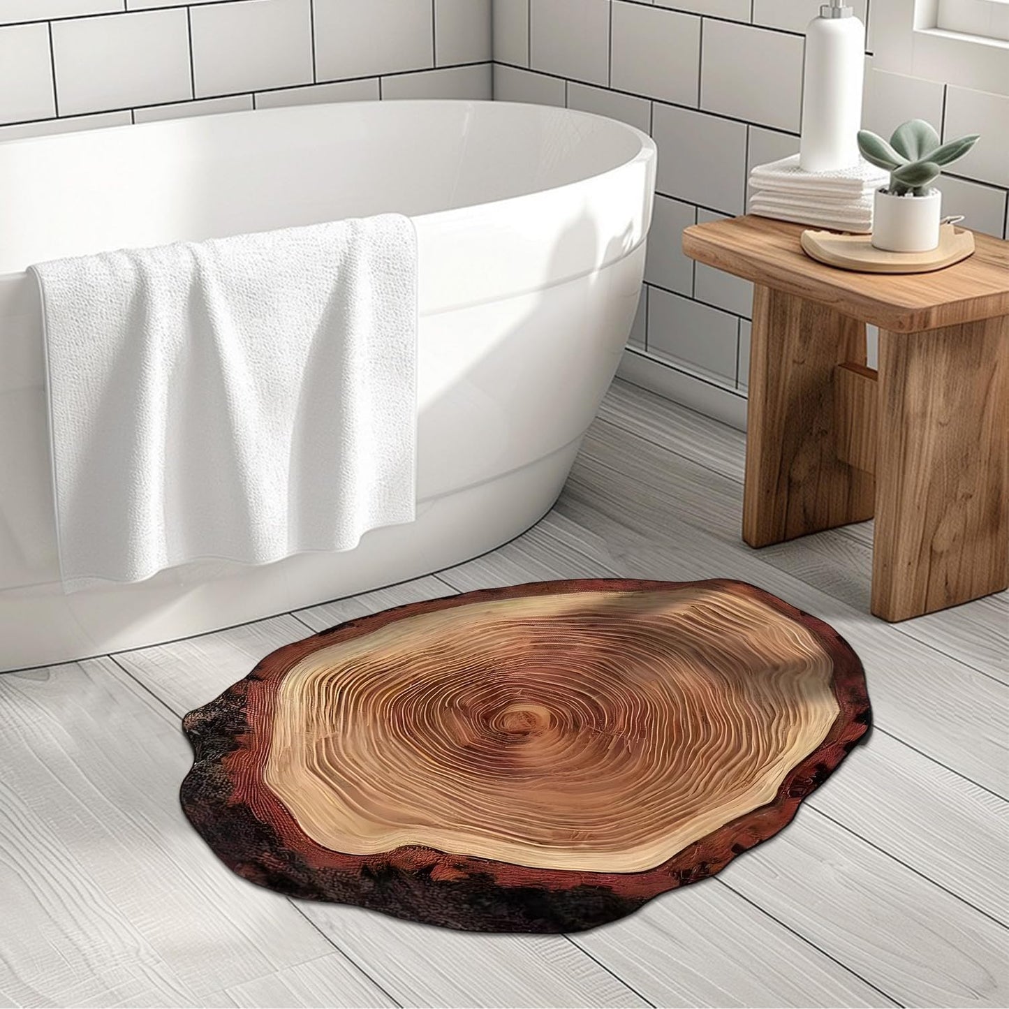 Wood Slice Super Absorbent Rug