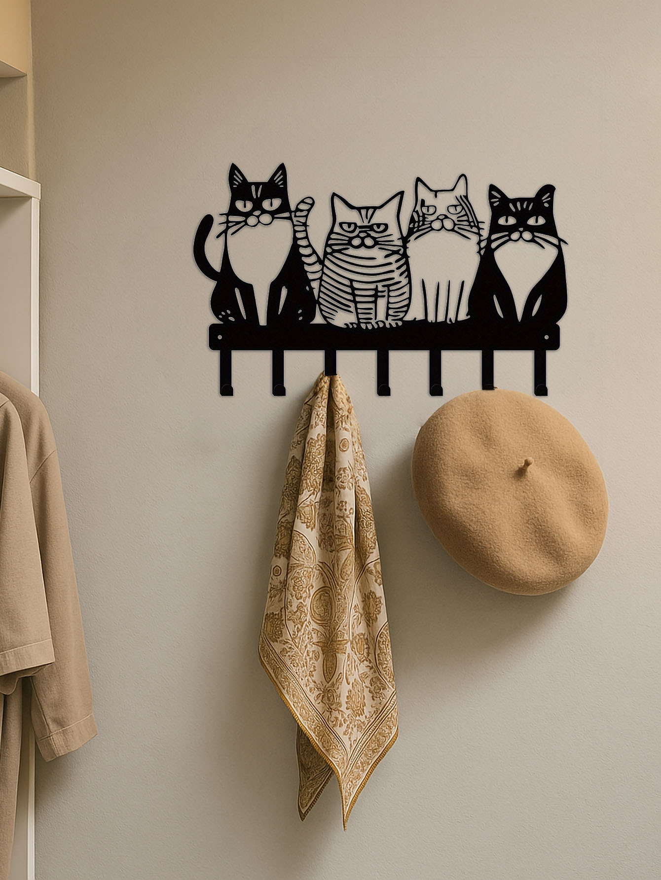 Watching Cats Wall Hooks