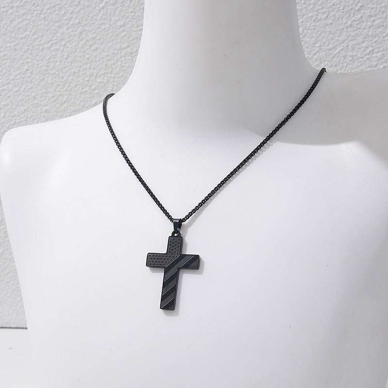 American Flag Cross Necklace - Exactly Bliss