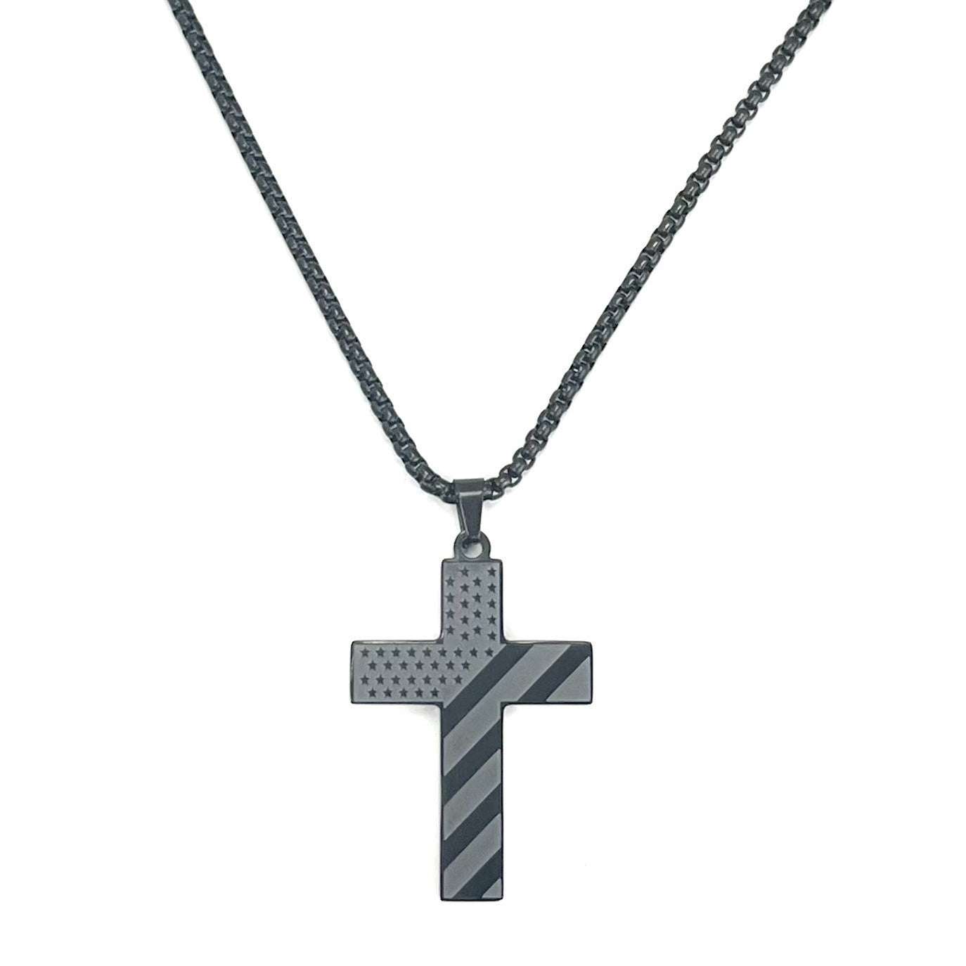 American Flag Cross Necklace - Exactly Bliss