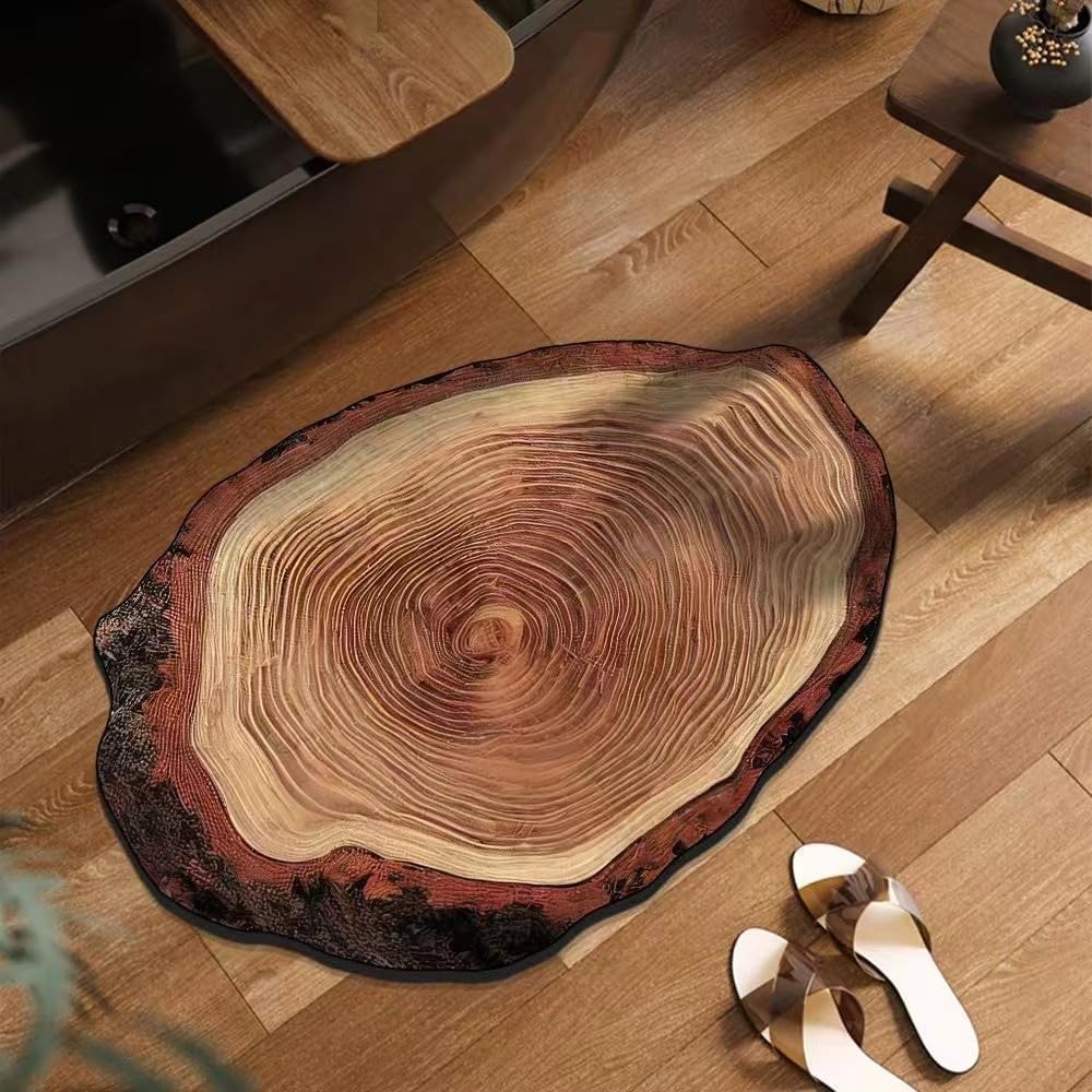 Wood Slice Super Absorbent Rug
