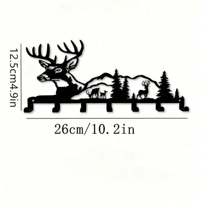 Deer Scene Wall Key Hooks