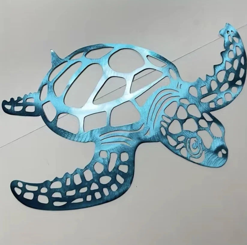 Beach Vibes Blue Turtle Wall Art