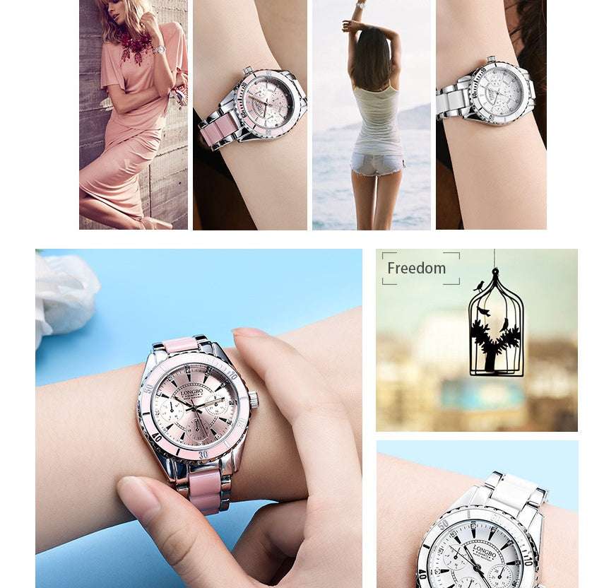 Elegant Blush Pink Ladies Wrist Watch - Exactly Bliss