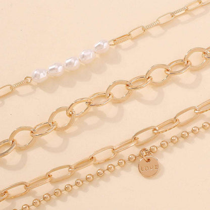 Geometric Pearl Bracelet Set - Exactly Bliss