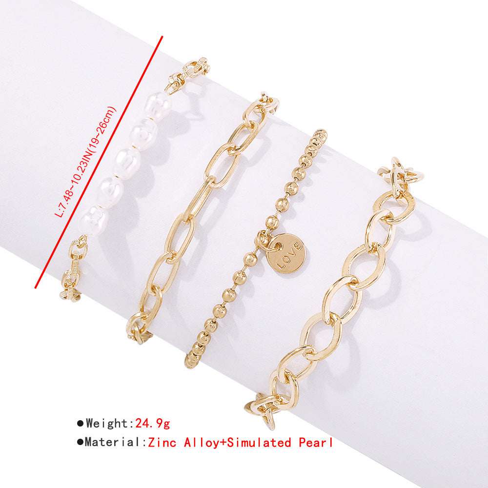 Geometric Pearl Bracelet Set - Exactly Bliss