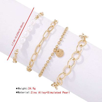 Geometric Pearl Bracelet Set - Exactly Bliss