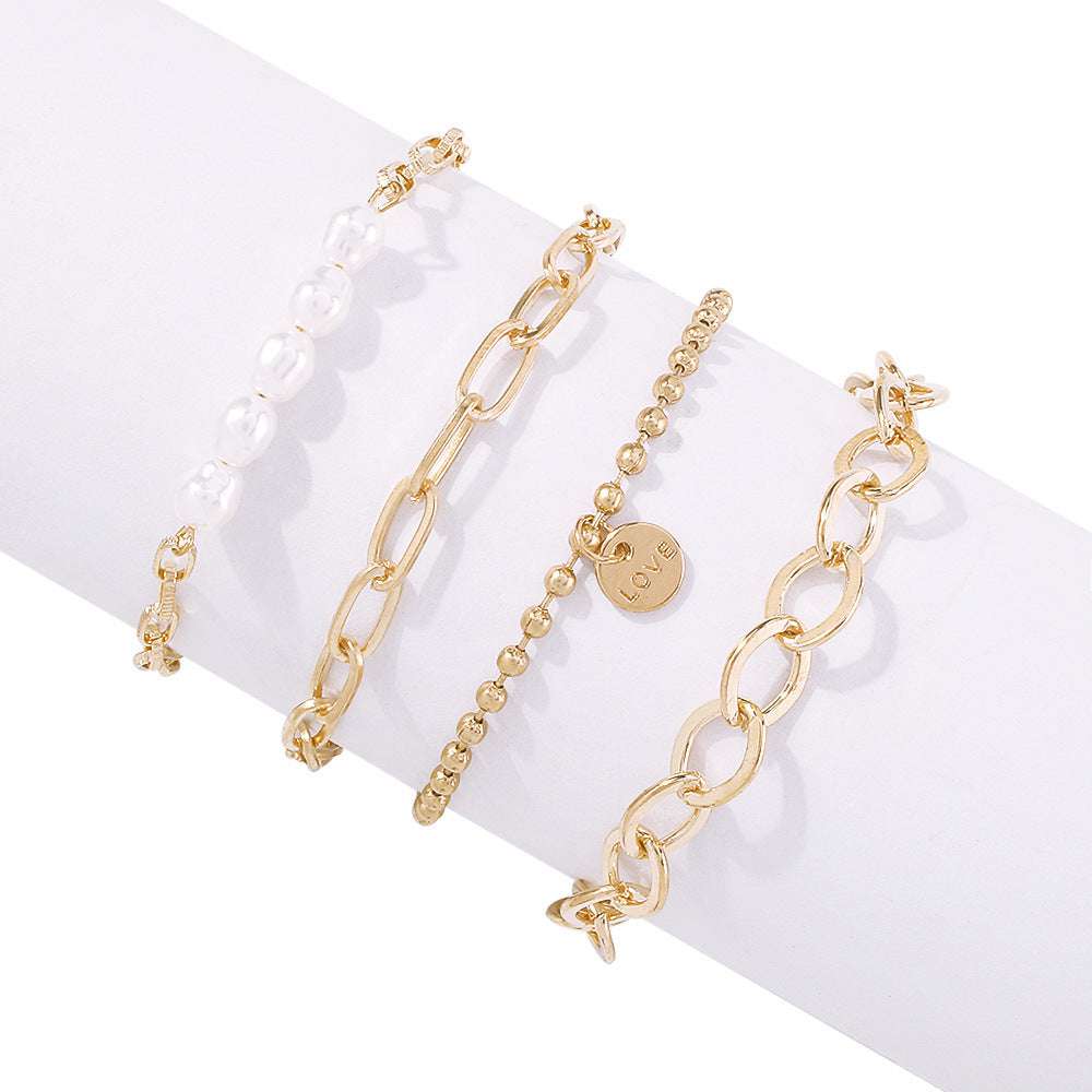 Geometric Pearl Bracelet Set - Exactly Bliss