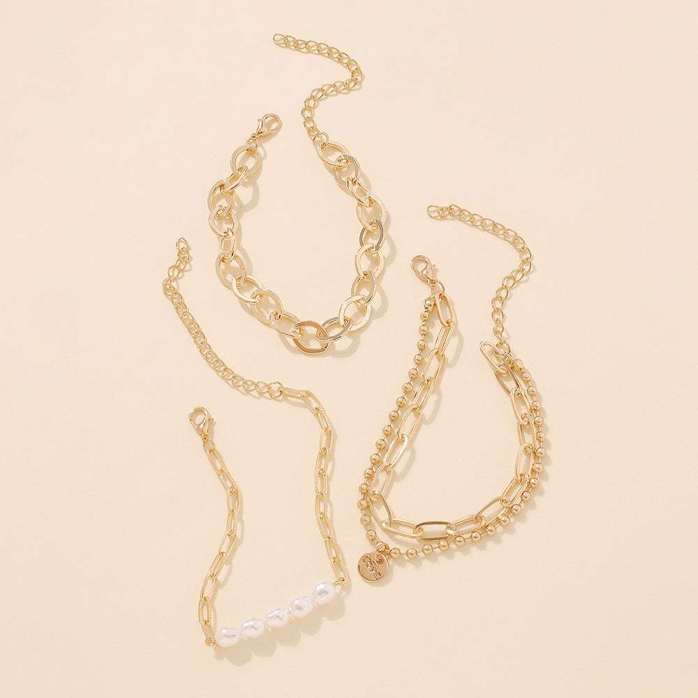 Geometric Pearl Bracelet Set - Exactly Bliss