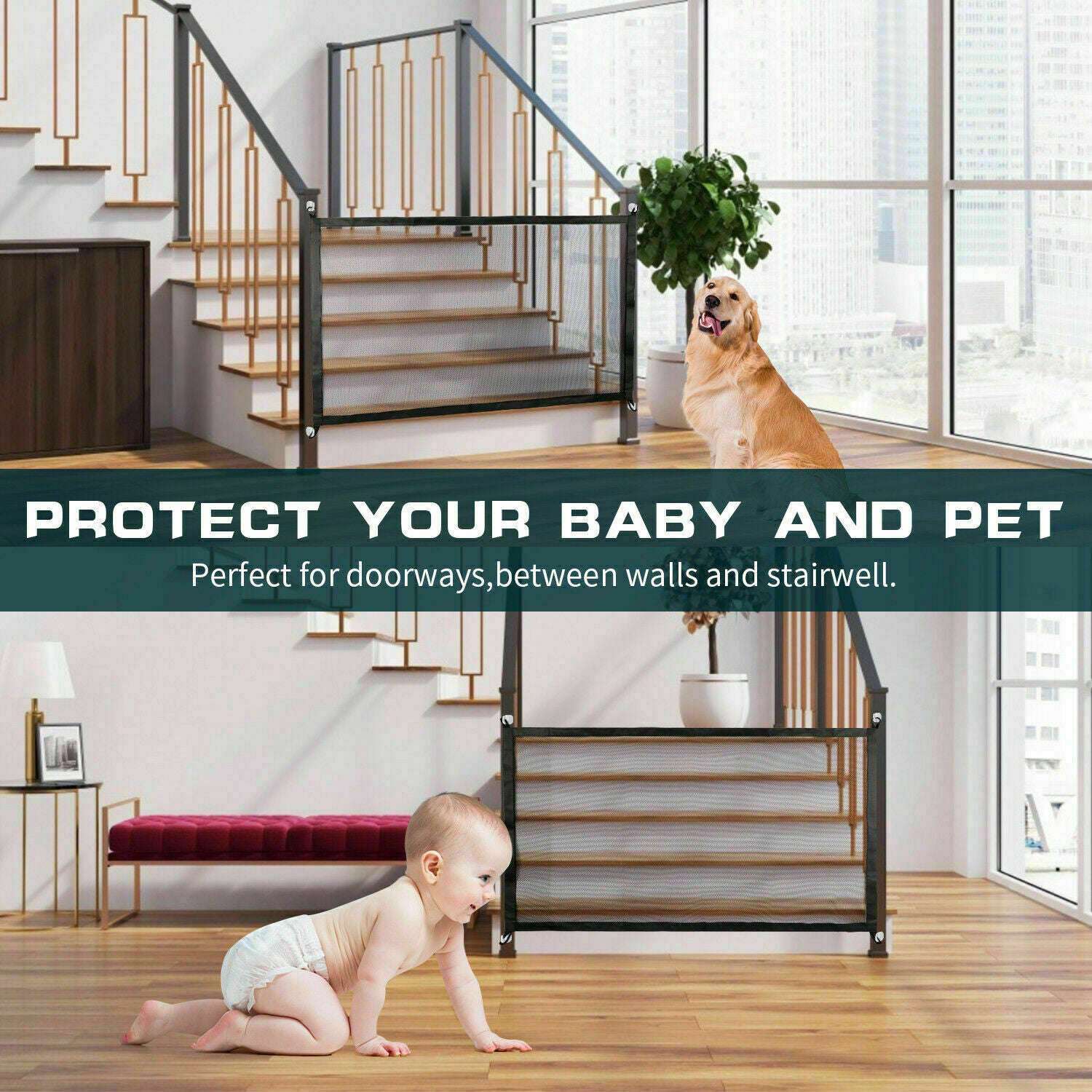 Portable Mesh Pet & Baby Gate - Exactly Bliss