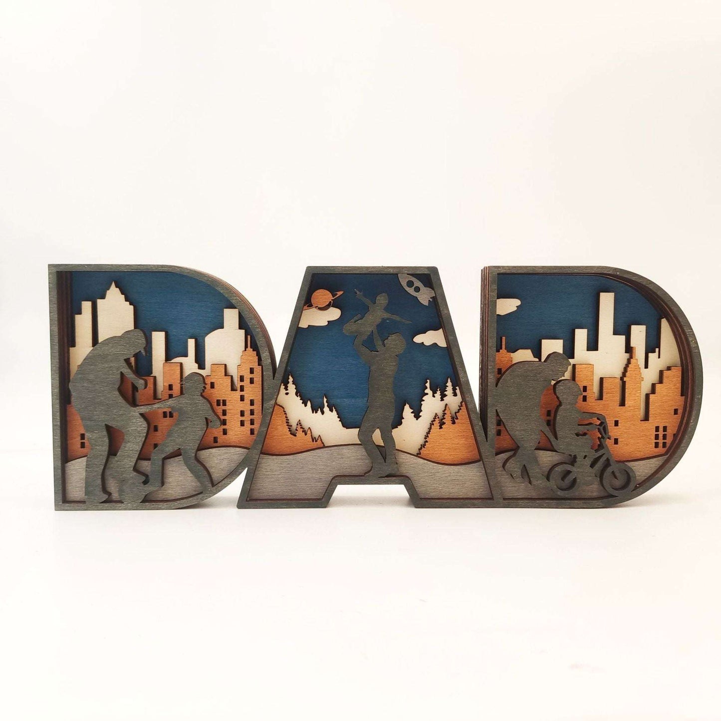 Radiant Moments Wooden MOM or DAD Shadow Box Light - Exactly Bliss