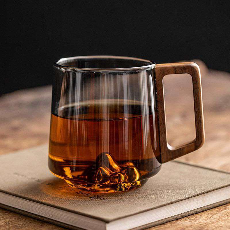 Stylish Glass Mug with Wooden Handle - Exactly Bliss