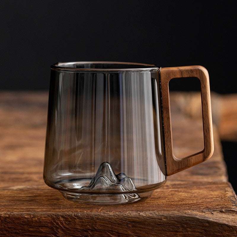 Stylish Glass Mug with Wooden Handle - Exactly Bliss