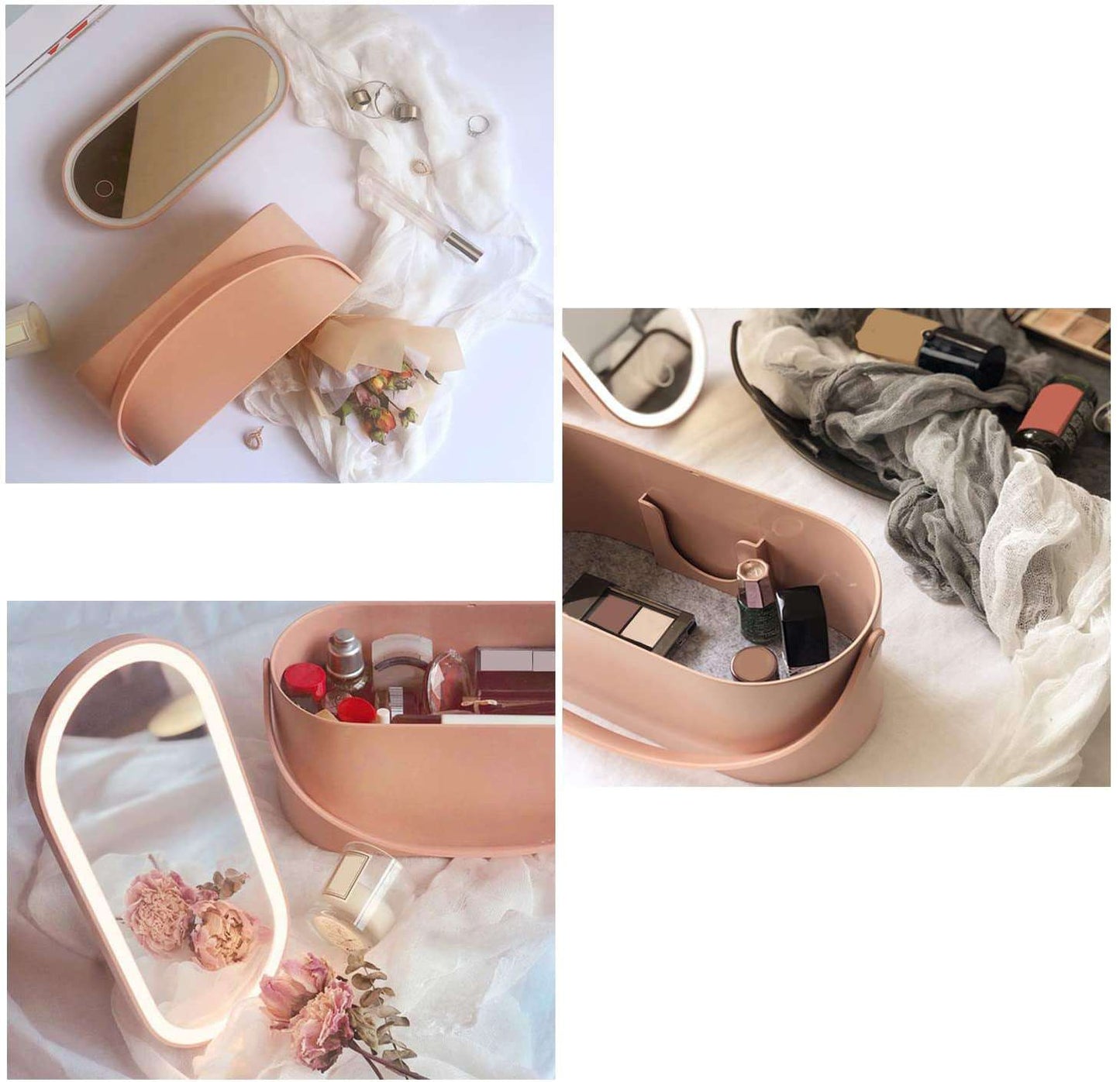 Travel LED Light & Mirror Make - up Storage Box - Exactly Bliss