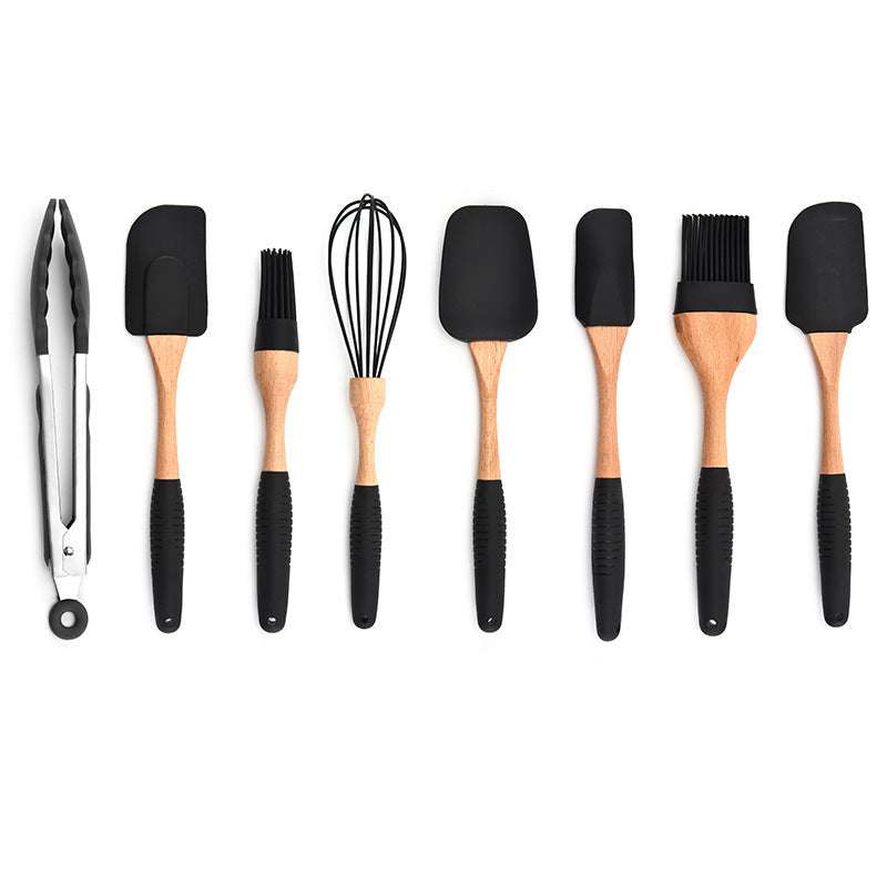 Wooden Handle Silicone Utensils - Exactly Bliss