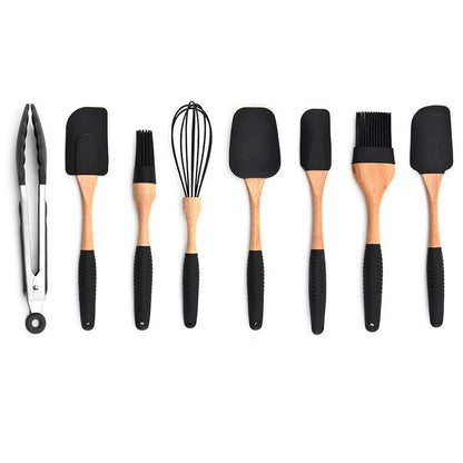 Wooden Handle Silicone Utensils - Exactly Bliss