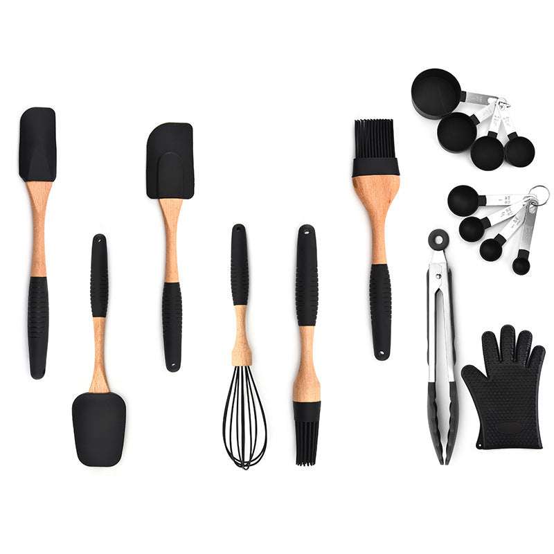 Wooden Handle Silicone Utensils - Exactly Bliss