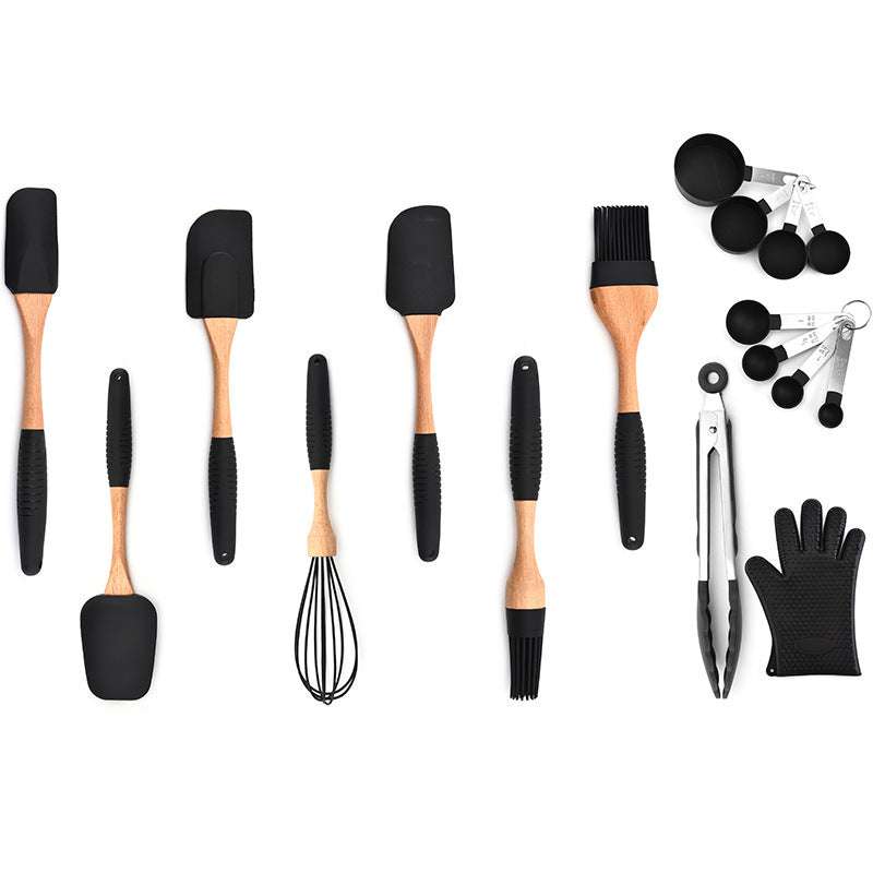Wooden Handle Silicone Utensils - Exactly Bliss