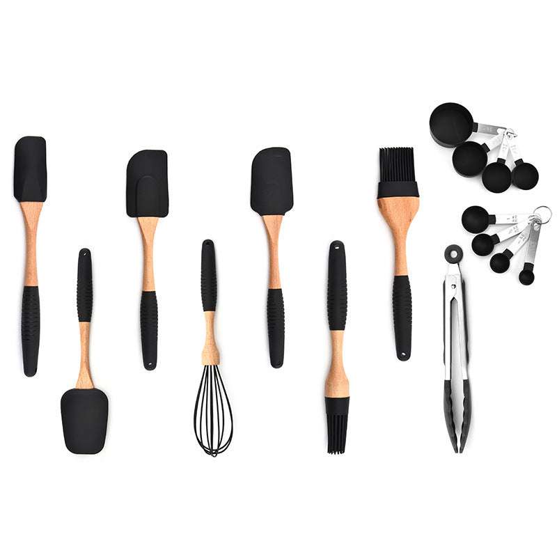 Wooden Handle Silicone Utensils - Exactly Bliss