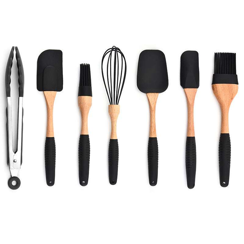 Wooden Handle Silicone Utensils - Exactly Bliss
