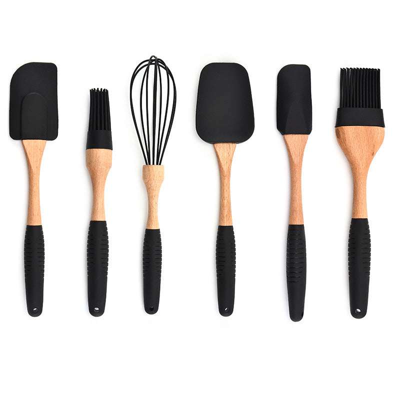 Wooden Handle Silicone Utensils - Exactly Bliss
